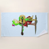 Grenouille Jouer Guitare Drôle serviette de plage (Devant)