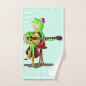 Grenouille Jouer Guitare Drôle serviettes de bain (Serviette à main)