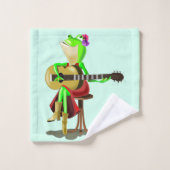 Grenouille Jouer Guitare Drôle serviettes de bain (Gant de toilette)