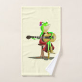 Grenouille Jouer Guitare Drôle serviettes de bain (Serviette à main)