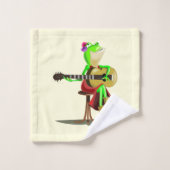 Grenouille Jouer Guitare Drôle serviettes de bain (Gant de toilette)
