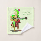 Grenouille Jouer Serviettes de bain de guitare - V (Gant de toilette)