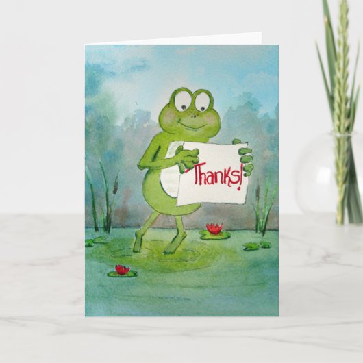 Grenouille lunatique avec le signe de Merci de (Devant)