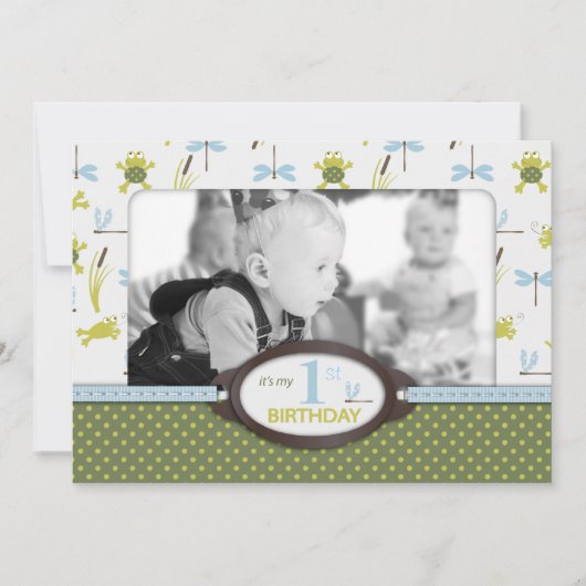 Grenouille nageante de Ribbit Invitation d'anniver (Devant)