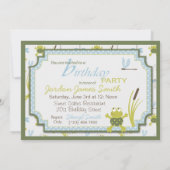 Grenouille nageante de Ribbit Invitation d'anniver (Dos)