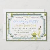 Grenouille nageante de Ribbit Invitation d'anniver (Dos)