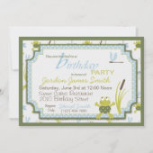 Grenouille nageante de Ribbit Invitation d'anniver (Dos)