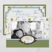 Grenouille nageante de Ribbit Invitation d'anniver (Devant / Derrière)