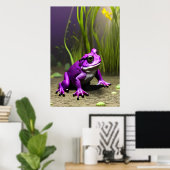 Grenouille pourpre cool | AI Art Poster (Bureau à domicile)