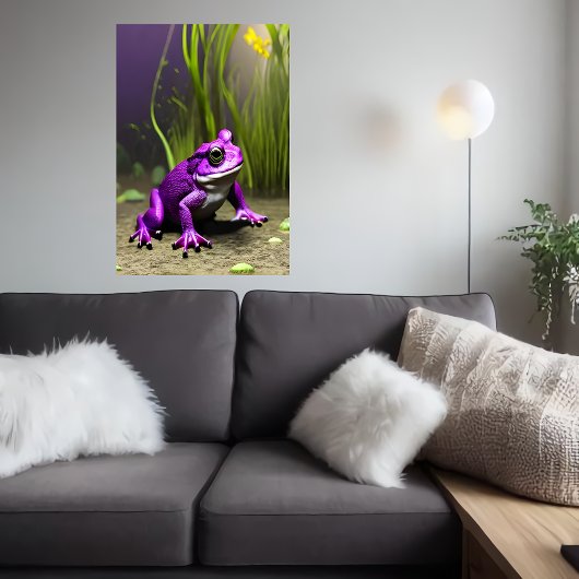 Grenouille pourpre cool | AI Art Poster