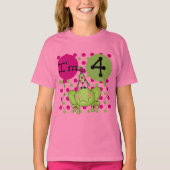 Grenouille rose 4e anniversaire Tshirts et cadeaux (Devant)