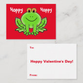 Grenouille Saint Valentin avec Coeurs roses Cartes (Devant / Derrière)