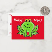 Grenouille Saint Valentin avec Coeurs roses Cartes (Devant/Arrière en situation)