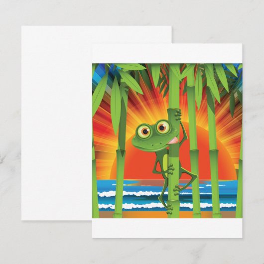 Grenouille sur invitation Bamboo (Devant / Derrière)