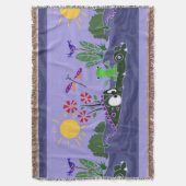 Grenouille sur la couverture de jet d'art (devant Vertical)