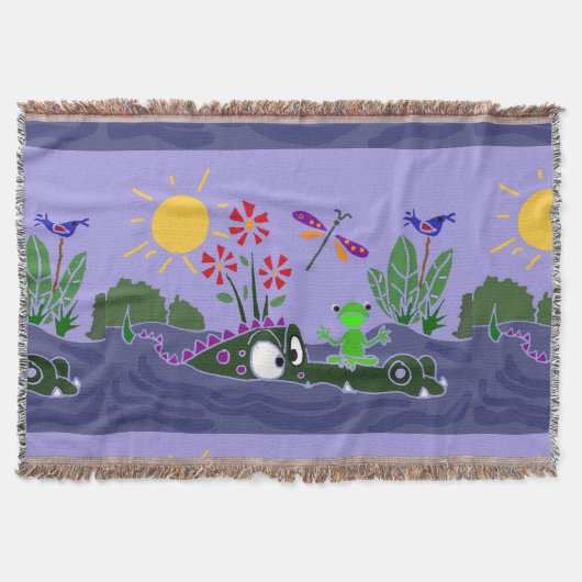 Grenouille sur la couverture de jet d'art (Devant)