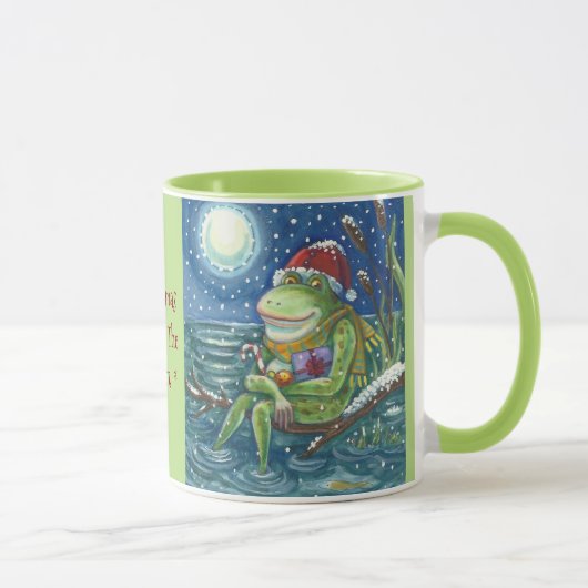 Grenouille sur le log NOËL MUG (Droite)