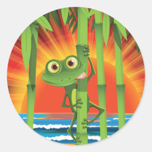 Grenouille Sur Stickers Bambou