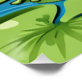 Grenouille sur un tapis Lily Poster brillant (Coin)