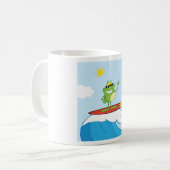 Grenouille Surfant Sur Un Océan Vague De Café Mug (Devant gauche)