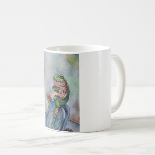 Grenouille Vert et Brown 325 ml Mug blanc classiqu (Devant droit)