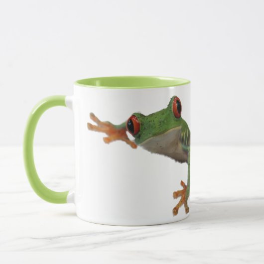 Grenouille Vert teinté rouge Froid Café Mug (Gauche)