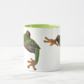 Grenouille Vert teinté rouge Froid Café Mug (Centre)