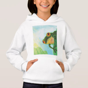 Grenouille verte attrapant les rayons du soleil