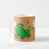 Grenouille verte Cartoon Café Time Café Mug (Devant gauche)