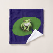 Grenouille verte d'Amérique sur feuille de nénupha (Gant de toilette)