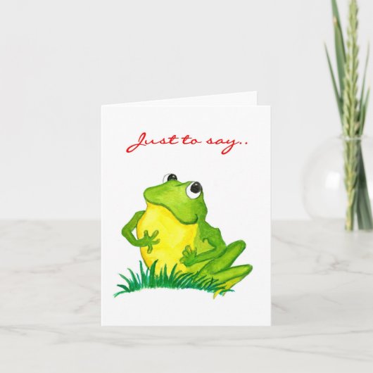 Grenouille verte "Juste pour dire" Carte pour note (Devant)