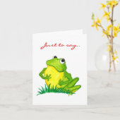 Grenouille verte "Juste pour dire" Carte pour note (Fleur jaune)