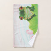 Grenouille verte Se détendre dans l'étang (Serviette à main)