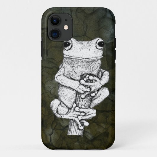 Grenouille verte sur un art Coque par Skye Ryan-Ev (Dos)