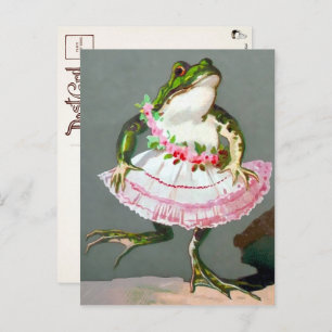 Grenouille victorienne en robe carte postale