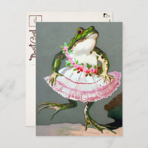 Grenouille victorienne en robe carte postale
