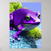 Grenouille violette et blanche | AI Art Poster (Devant)