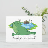 Grenouille Yoga Carte de remerciements avec arrièr (Debout devant)