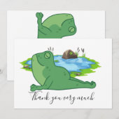 Grenouille Yoga Carte de remerciements avec arrièr (Devant / Derrière)
