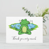 Grenouille Yoga Carte de remerciements avec arrièr (Debout devant)