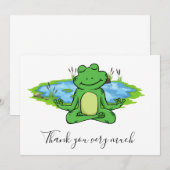 Grenouille Yoga Carte de remerciements avec arrièr (Devant / Derrière)