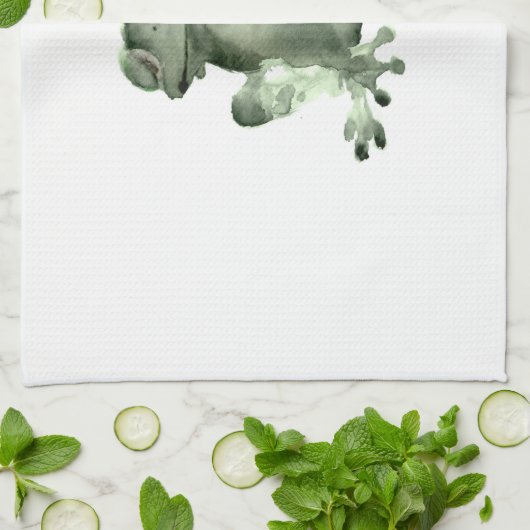 Grenouilles blanches heureuses de serviette de (Plié)