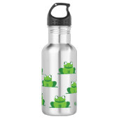 Grenouilles Bouteille d'eau pour enfants avec nom (Devant)