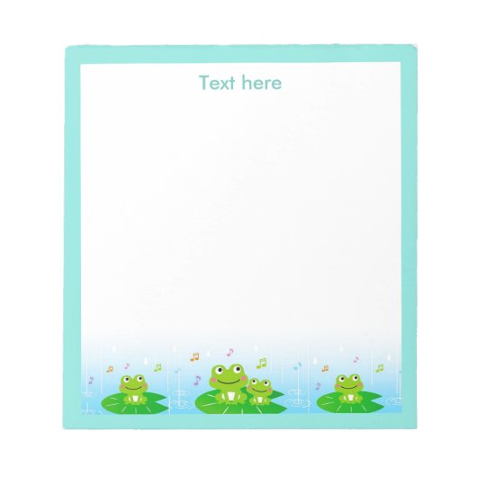 Grenouilles chanteuses heureuses Bloc-notes simple (Devant)