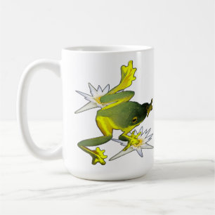 Grenouilles Et Fleurs De Lotus, Mug De Café