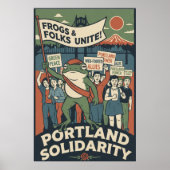 Grenouilles et gens unis – Affiche de solidarité d (Devant)