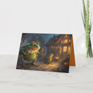 Grenouilles fantaisistes trick or treat carte de v