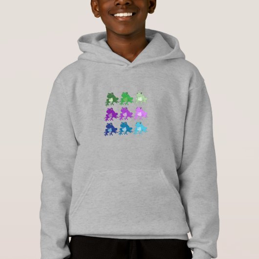 Grenouilles multicolores sur les enfants sweat - s (Devant)