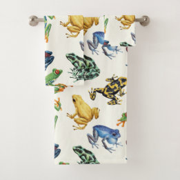 Grenouilles sur blanc naturel