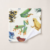 Grenouilles sur blanc naturel (Gant de toilette)